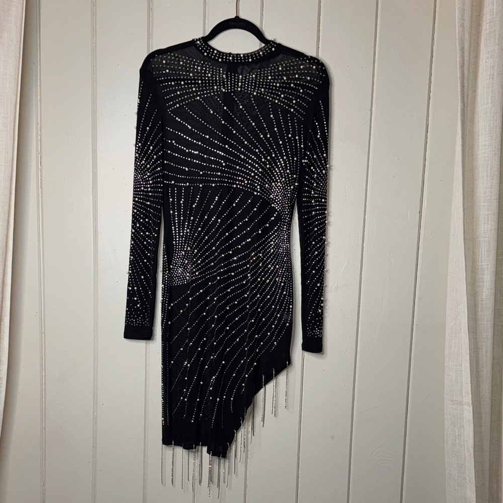 Elegant Black Beaded Dress